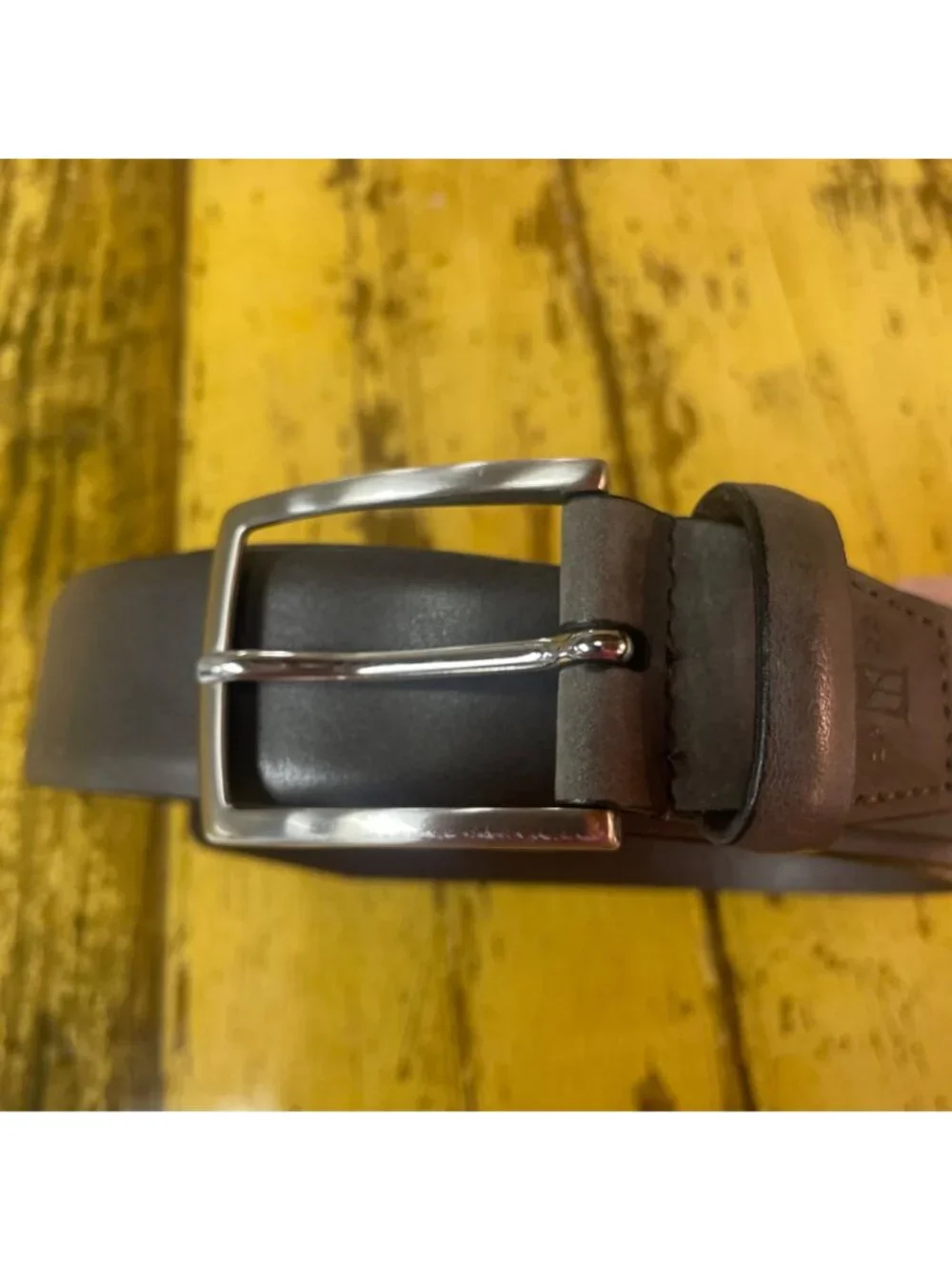 Allen Edmonds Glass Avenue Leather Adjustable Belt Gray Sz 44 1015595